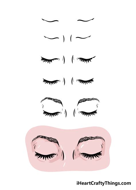 Drawing faces with closed eyes .